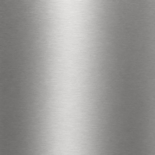 Brushed metal texture with a smooth, reflective silver surface and faint horizontal lines.